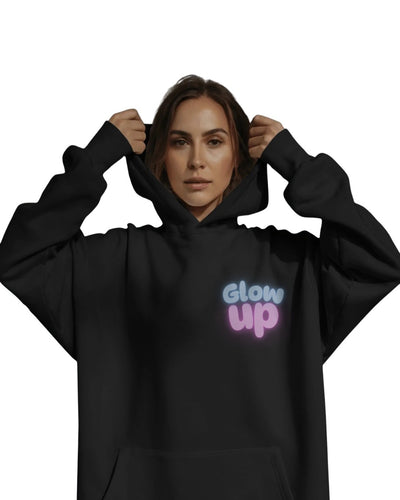 Glow up | Premium Printed Hoodie | Women