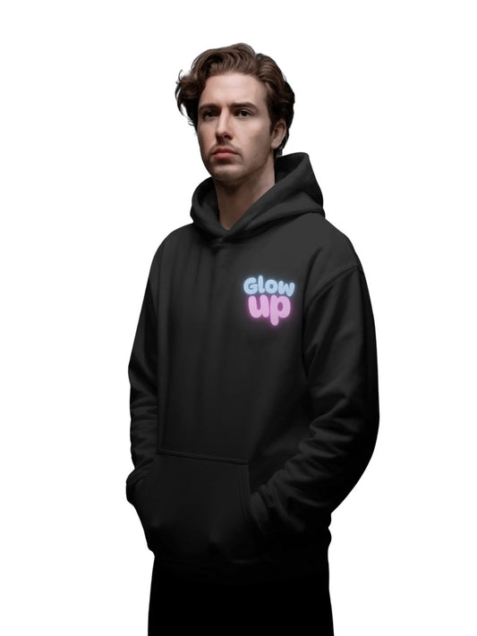 Glow up | Premium Printed Hoodie | Men